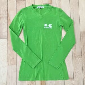 Kawasaki Genuine Green V-Neck Shirt – Canadian Made, Size Small